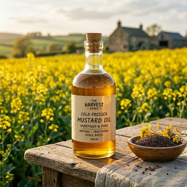 Cold Pressed Wood-Pressed Mustard Oil